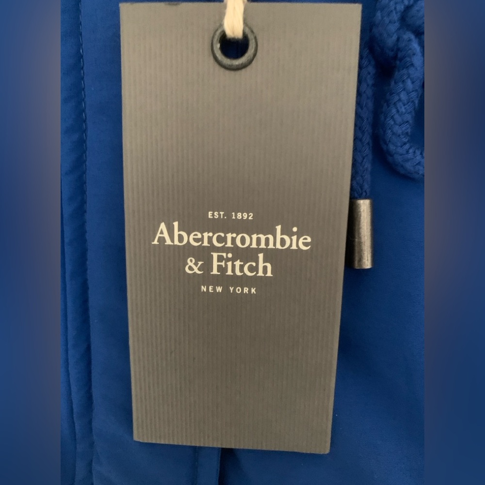 NWT Abercrombie & Fitch Blue Hooded Utility Jacket Women’s Medium Zip Coat - Picture 2 of 16